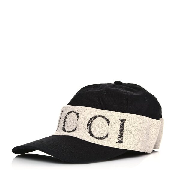 NWT GUCCI Unisex Baseball Hat In Black With Gucci Headband - Picture 1 of 7